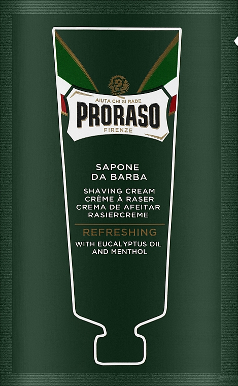 Крем для бритья с экстрактом эвкалипта и ментола - Proraso Green Line Refreshing Shaving Cream (пробник) — фото N1