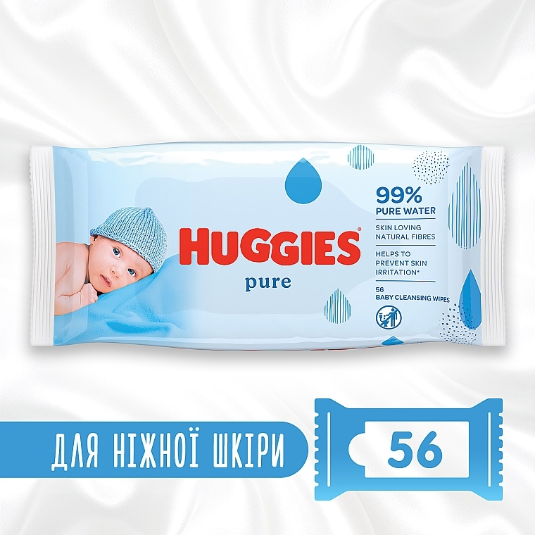Детские влажные салфетки Pure 56 шт - Huggies — фото N1