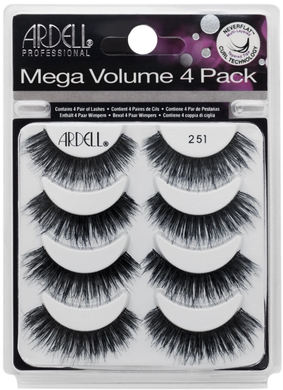 Набір накладних вій - Ardell Mega Volume 4 Pack 251 Lashes — фото N1