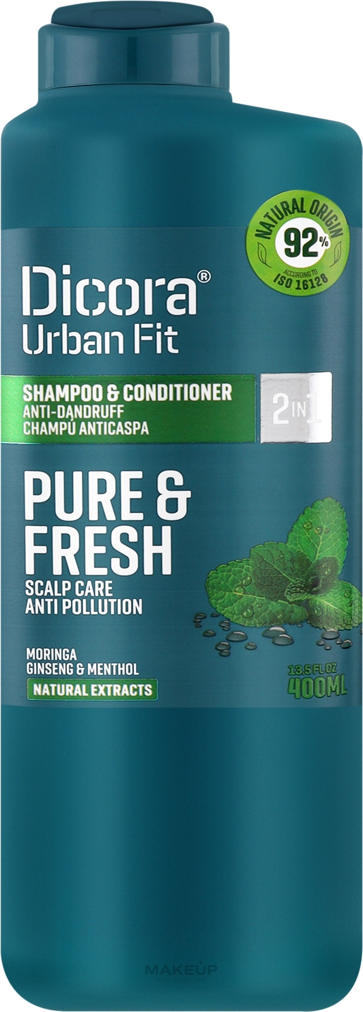 Шампунь-кондиционер против перхоти - Dicora Urban Fit Shampoo & Conditioner 2 In 1 Pure & Fresh — фото 400ml