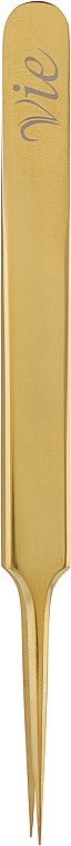 Пинцет прямой, острый в тубусе, золото - Vie de Luxe — фото N1