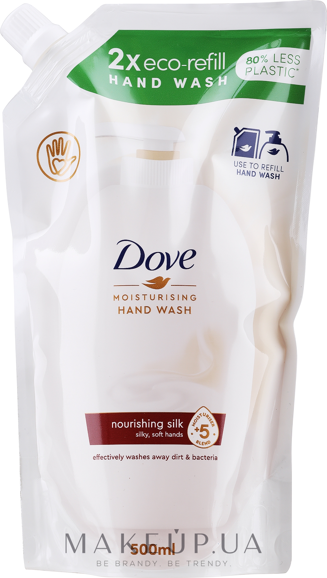 Рідке крем-мило - Dove Caring Hand Wash Fine Silk (дой-пак) — фото 500ml
