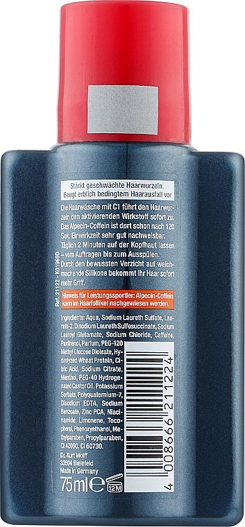 Шампунь с кофеином от выпадения волос - Alpecin C1 Caffeine Shampoo — фото N2
