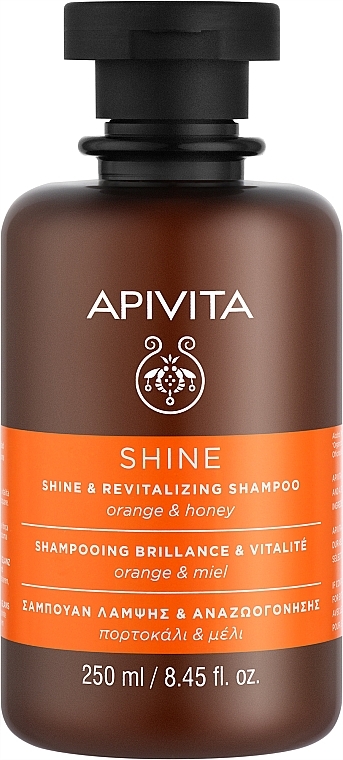 Шампунь восстанавливающий для силы и блеска волос с апельсином и медом - Apivita Shine And Revitalizing Shampoo With Orange & Honey