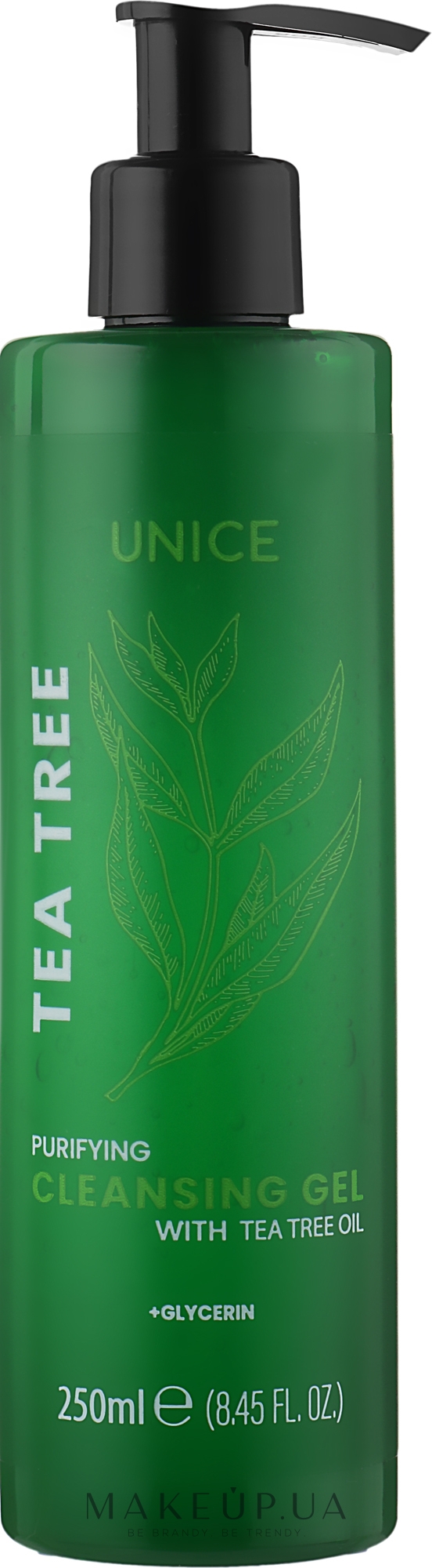 Очищувальний гель для вмивання з олією чайного дерева - Unice Tea Tree Purifying Cleansing Gel — фото 250ml