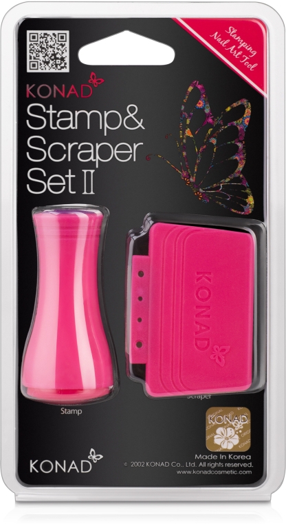 Односторонний штамп для стемпинга и скрапер - Konad Stamp & Scraper Set II
