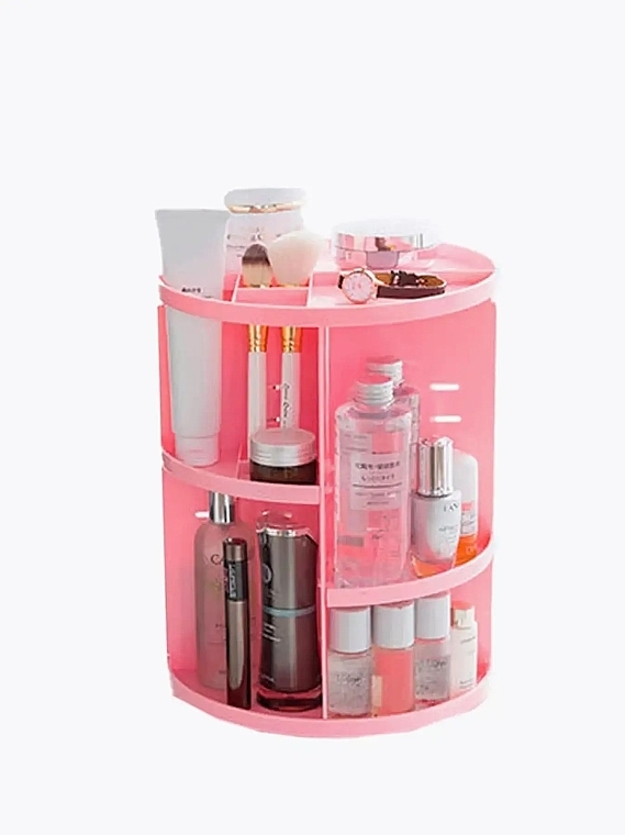 Поворотный органайзер косметический, розовый - Reclaire 360° Rotation Cosmetic Organizer Pink — фото N3