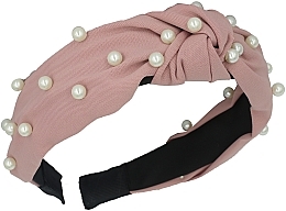 Обруч для волосся з перлами, рожевий - Ecarla — фото N1