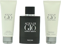 Духи, Парфюмерия, косметика Giorgio Armani Acqua di Gio Profumo - Набор(edp/75ml + sh/gel/75ml + ash/lot/75ml)