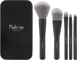 Парфумерія, косметика Набір пензлів для макіяжу, 6 предметів - Beter Black Edition Mini Makeup Brushes Set