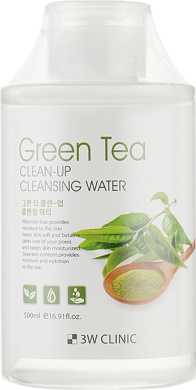Мицеллярная вода с экстрактом зеленого чая - 3w Clinic Green Tea Clean-Up Cleansing Water — фото N1