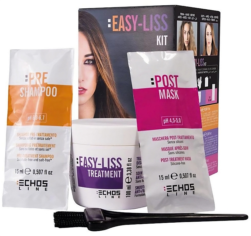 Набор для выпрямления волос без аммиака - Echosline Seliar Discipline Easy-Liss Kit — фото N1