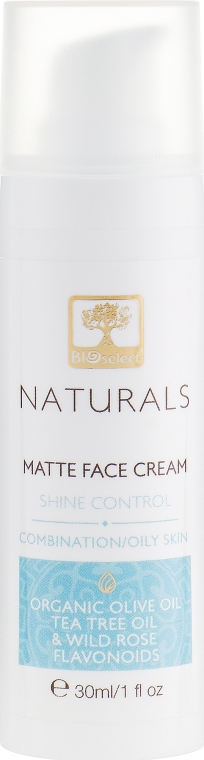Матувальний крем для обличчя для жирної та комбінованої шкіри - BIOselect Naturals Matte Face Cream — фото N2