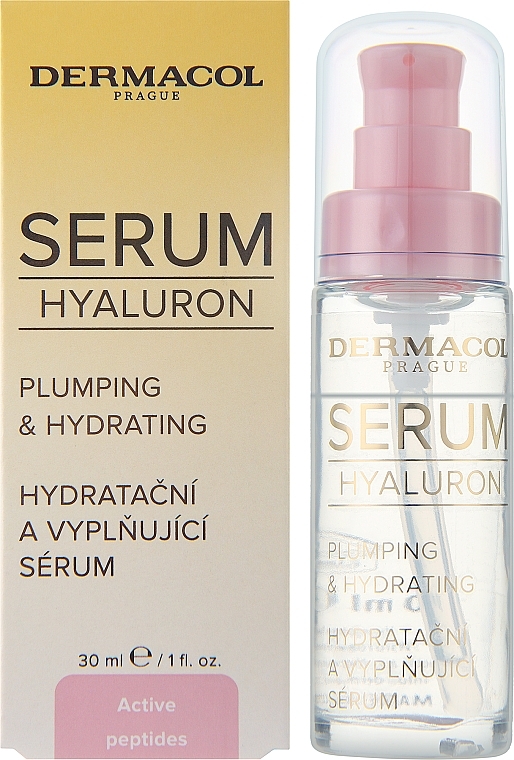 Зволожувальна та розгладжувальна сироватка для обличчя - Dermacol Hyaluron Plumping & Hydrating Serum — фото N2