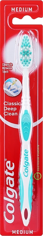 Зубная щетка "Классика здоровья" средней жесткости, бирюзовая - Colgate Classic Deep Clean — фото N1