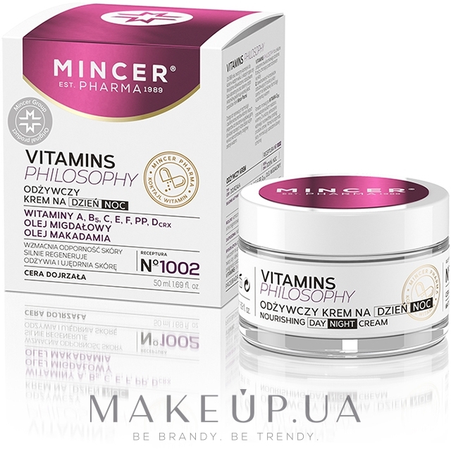 Живильний денно-нічний крем для зрілої шкіри обличчя - Mincer Pharma Vitamins Philosophy Face Day/Night Cream № 1002 — фото 50ml