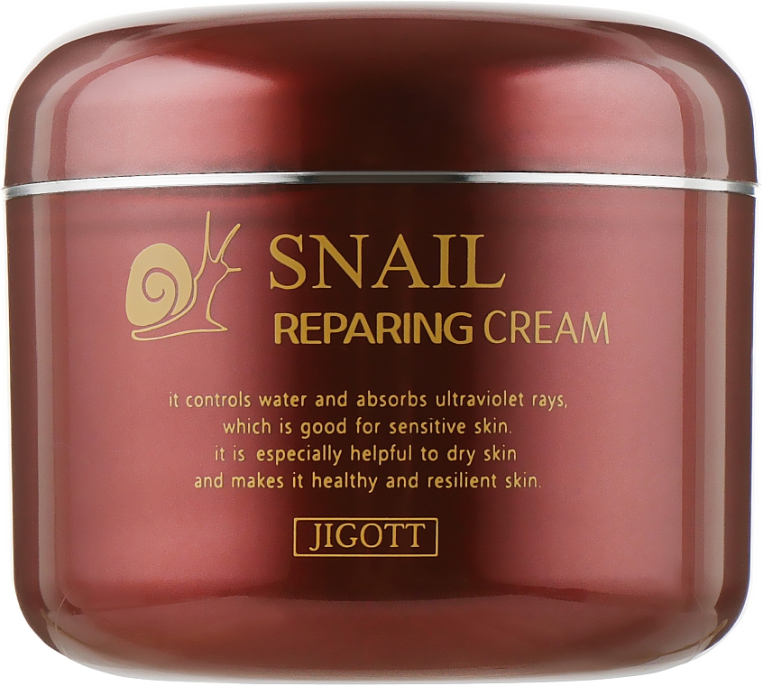 Восстанавливающий крем с экстрактом слизи улитки - Jigott Snail Reparing Cream — фото N2