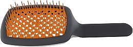 Расческа для волос, матовая черно-оранжевая - Janeke CurvyM Extreme Volume Brush — фото N1