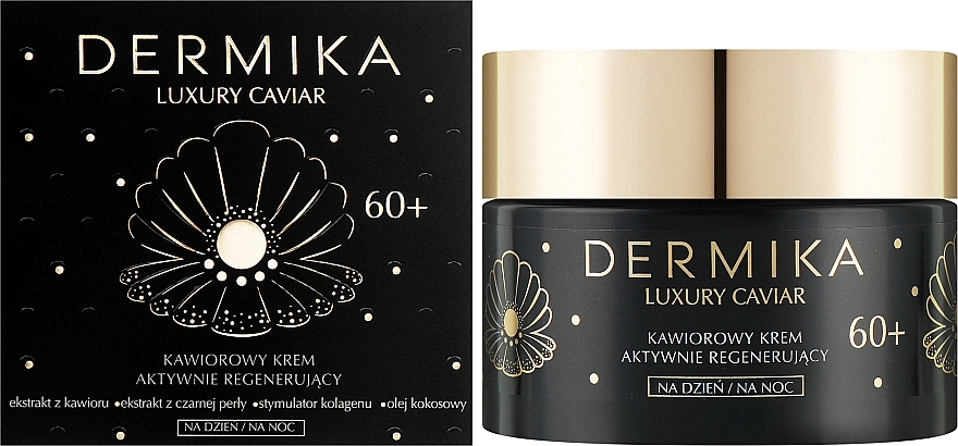 Відновлювальний денний і нічний крем для обличчя - Dermika Luxury Caviar 60+ Cream — фото N2