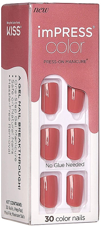 Набор накладных ногтей, 30шт - Kiss Impress Color Platonic Pink  — фото N1