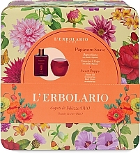 Духи, Парфюмерия, косметика Набор - L'Erbolario Beauty Secrets Duo Sweet Poppy (sh/gel/250ml + b/cr/200ml)