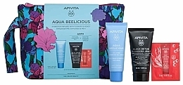 Парфумерія, косметика Набір - Apivita Aqua Beelicious Light Texture (cr/40ml + cleans/foam/50ml + sun/cr/2ml + pouch)