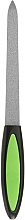 Парфумерія, косметика Пилка для нігтів металева з гумовою ручкою, 15 см, чорно-салатова - Zauber