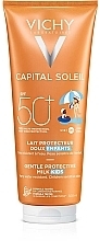 Солнцезащитное мягкое водостойкое молочко для чувствительной кожи детей, SPF50 - Vichy Ideal Soleil Milk For Children SPF50 — фото N1