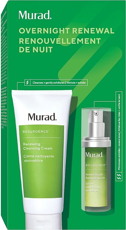 Набор - Murad Resurgence Overnight Renewal Set (cl/cream/200ml + f/ser/30ml) — фото N1