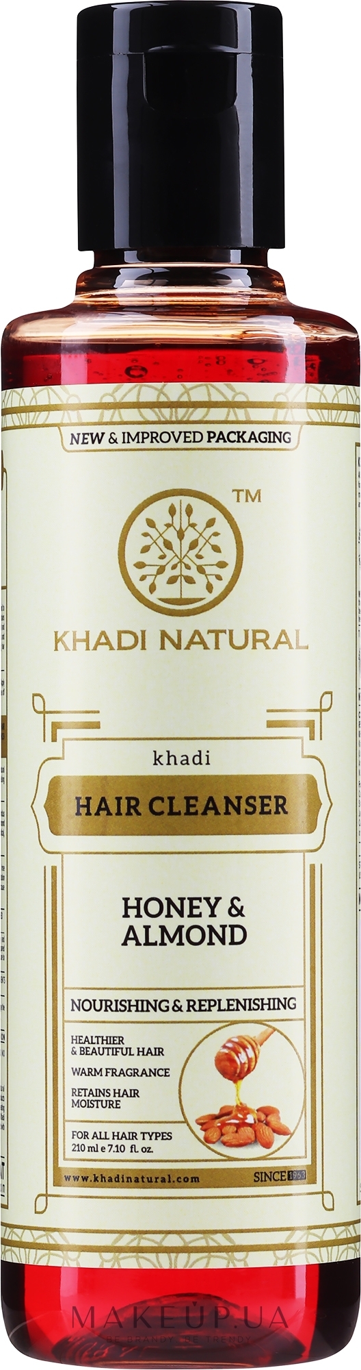 Аюрведичний шампунь "Мед і мигдаль" - Khadi Natural Ayurvedic Honey & Almond Hair Cleanser — фото 210ml