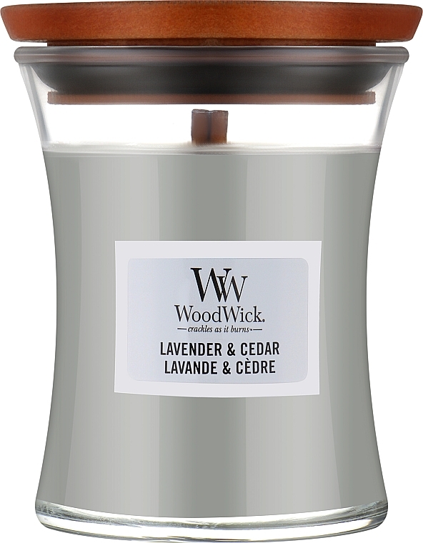 Ароматична свічка у склянці - WoodWick Lavender and Cedar Candle