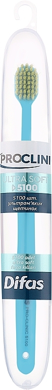 Зубна щітка "Ultra Soft" 512063, блакитна з салатовою щетиною, в кейсі - Difas Pro-Clinic 5100 — фото N1