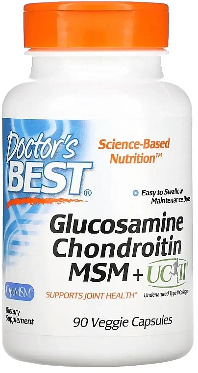 Харчова добавка «Глюкозамін і хондроїтин», капсули - Doctor's Best Glucosamine Chondroitin MSM + UCII — фото N1