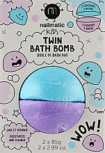 Парфумерія, косметика Бомбочки для ванни, синій і фіолетовий - Nailmatic Kids Twin Bath Bomb
