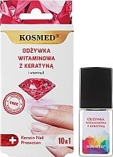 Витаминный лак для ногтей с кератином - Kosmed Colagen Nail Protection 10in1 — фото N2