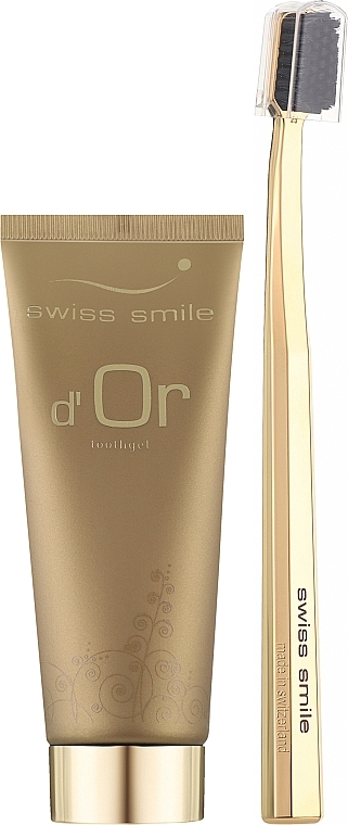 Набір золотий - Swiss Smile d'or (toothpast/75ml + toothbrush/1шт) — фото N1