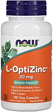 Мінерали "L-ОптиЦинк", 30 мг - Now Foods L-OptiZinc Veg Capsules — фото N1