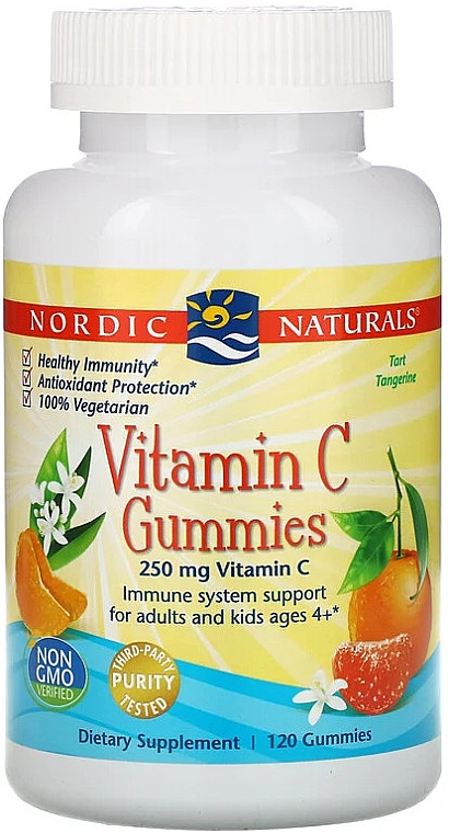 Пищевая добавка "Витамин С", 250 мг - Nordic Naturals Vitamin C Gummies Tart Tangerine — фото N1
