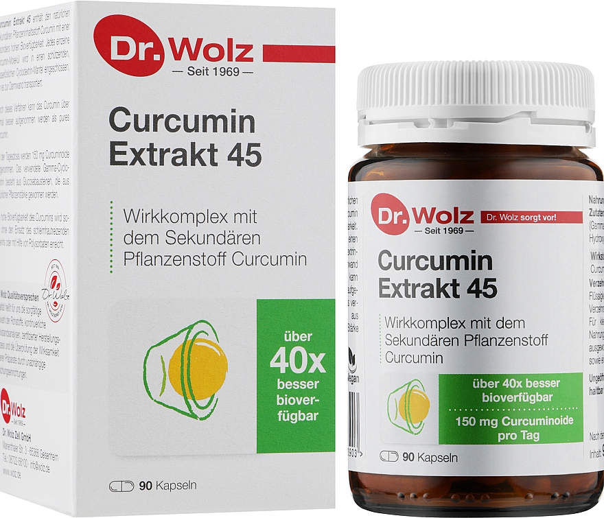 Куркумін екстракт 45 - Dr.Wolz Curcumin Extrakt 45 — фото N2