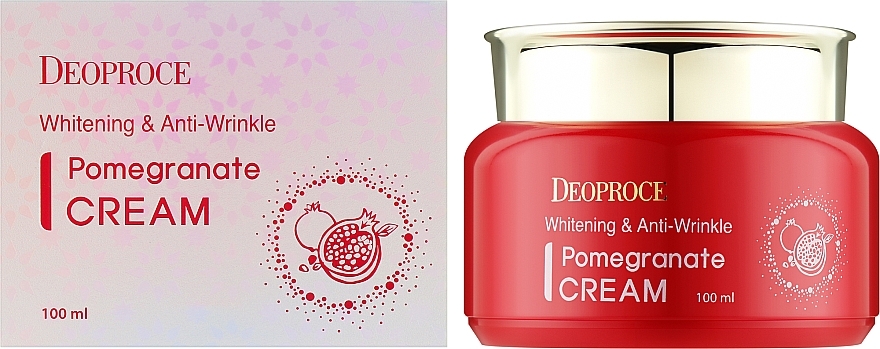 Антивіковий крем для обличчя з екстрактом граната - Deoproce Whitening & Anti-Wrinkle Pomegranate Cream — фото N2