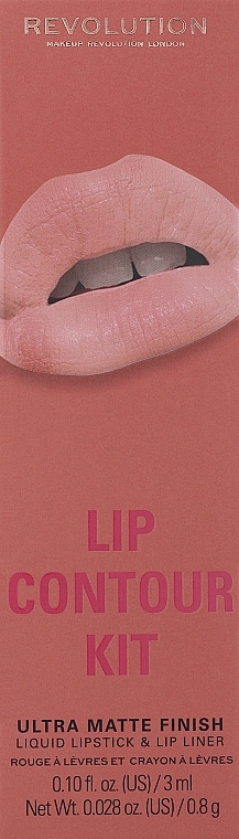 Набор для макияжа губ - Makeup Revolution Lip Contour Kit Brunch (lip/gloss/3ml + lip/pencil/0.8g) — фото N1