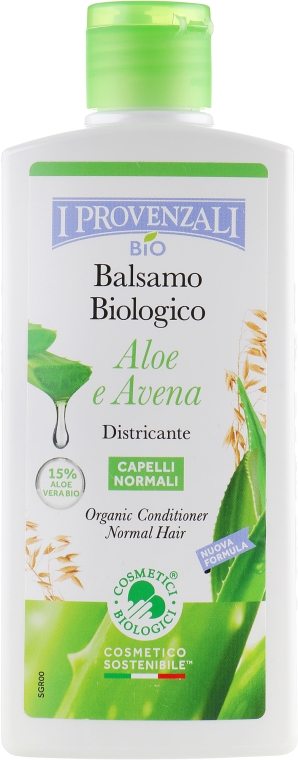 Бальзам для волос с органическим соком Алоэ 15% и экстрактом Овса - I Provenzali Aloe Conditioner