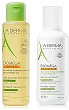Парфумерія, косметика Набір - A-Derma Exomega Control Emollient Cream Anti-Irritation Set (sh/gel/500ml + b/balm/400ml)