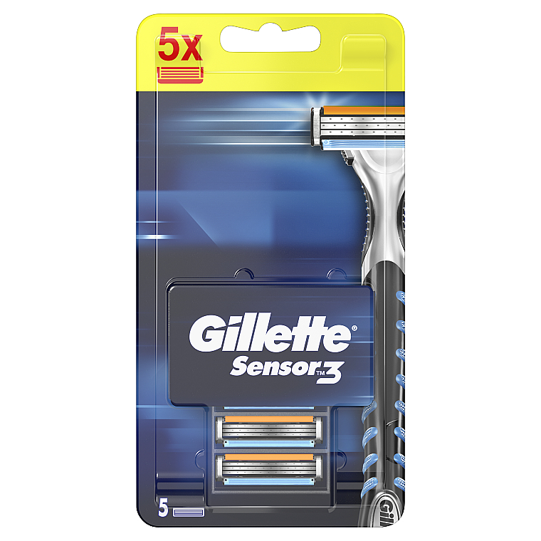 Сменные кассеты для бритья, 5 шт. - Gillette Sensor 3