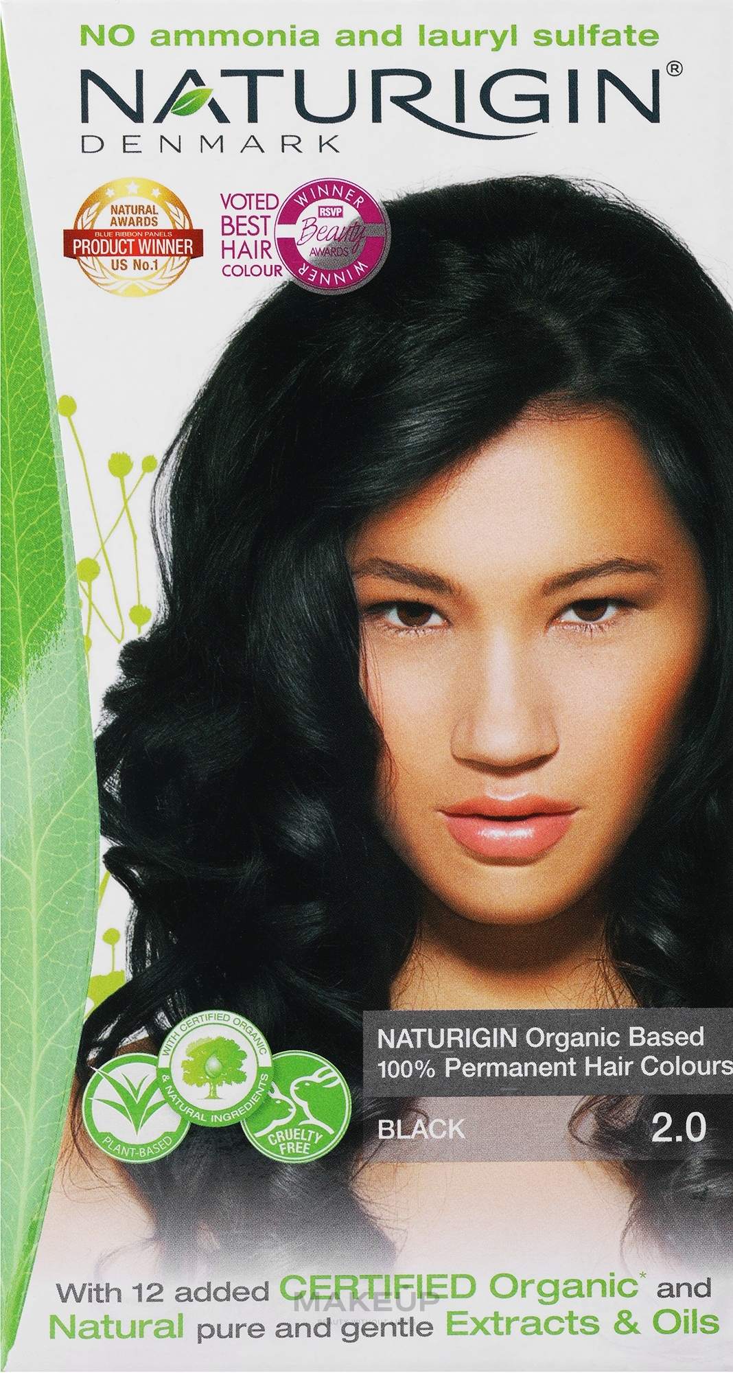 Краска для волос - Naturigin Organic Based 100% Permanent Hair Colours — фото 2.0 - Black