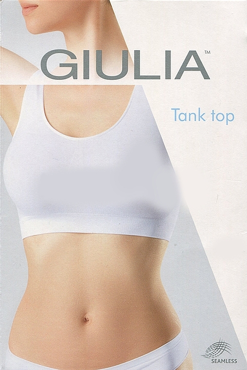 УЦЕНКА Топ бесшовный на широких бретелях "Tank Top", white - Giulia * — фото N1