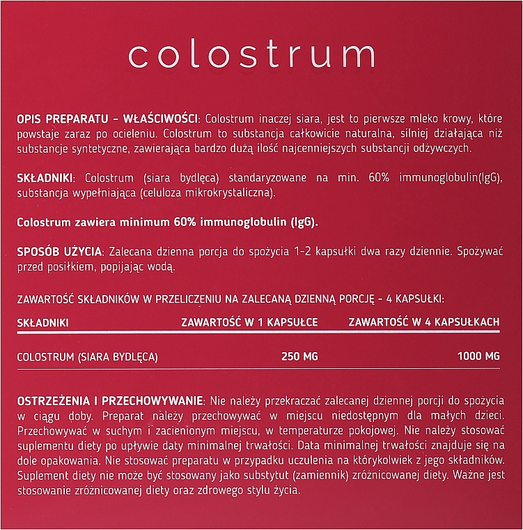 Пищевая добавка - Laborell Colostrum Suplement Diety 60 % Immunoglobulin — фото N2