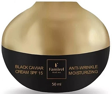 Зволожуючий крем для обличчя проти зморшок із екстрактом чорної ікри - Famirel Black Caviar Cream — фото N1