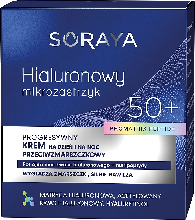 Крем от морщин для лица 50+ - Soraya Hyaluronic Microinjection Pro Matrix Peptide Anti-Wrinkle Cream — фото N2