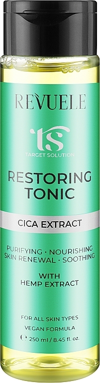 Тонік відновлювальний з екстрактом центели - Revuele Target Solution Restoring Tonic Cica Extract — фото N1